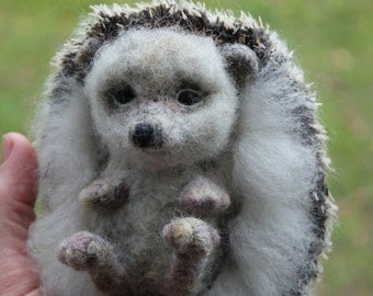 felted Easter Hedgehog- soft sculpture-felted wild animals-felt toys