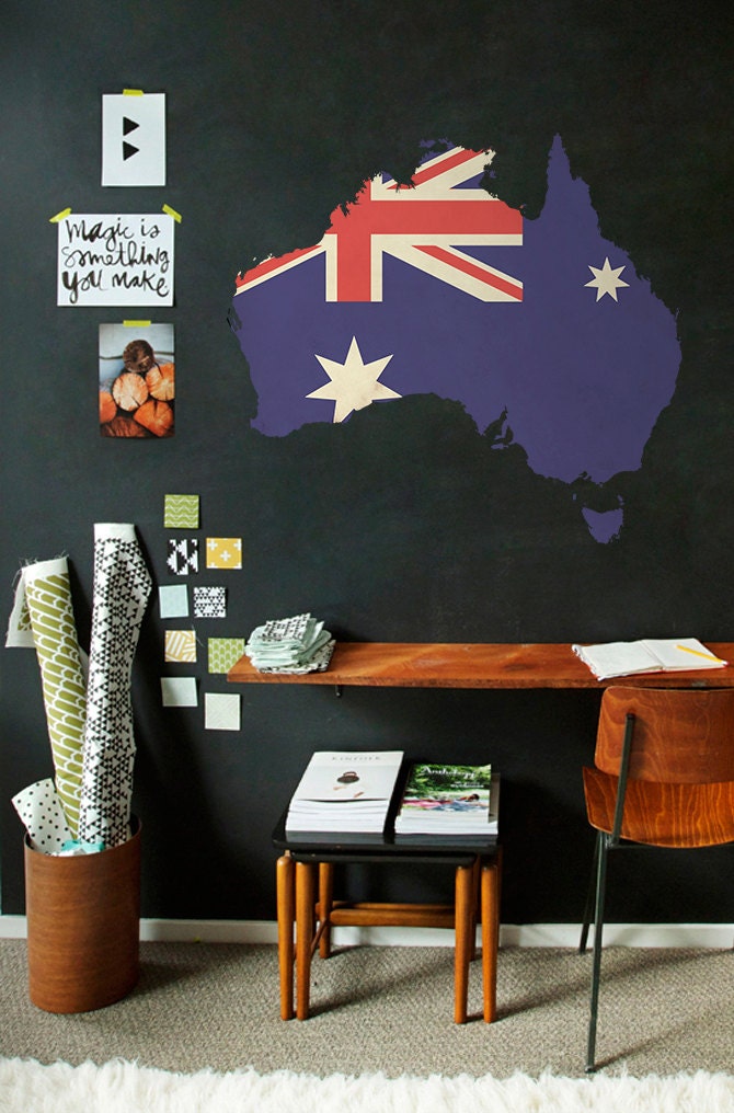 Australia map Australia map wall decal by awesomeDecals on Etsy