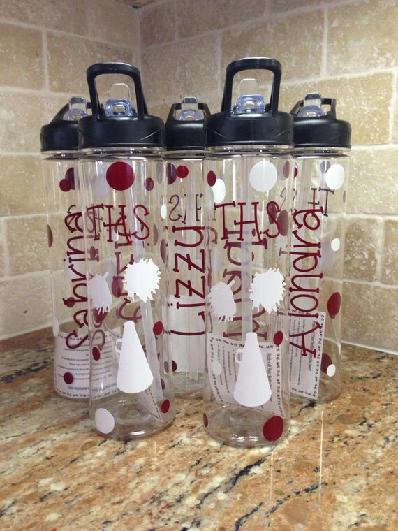 personalized water bottles great cheer team by personalized water bottles great cheer team by