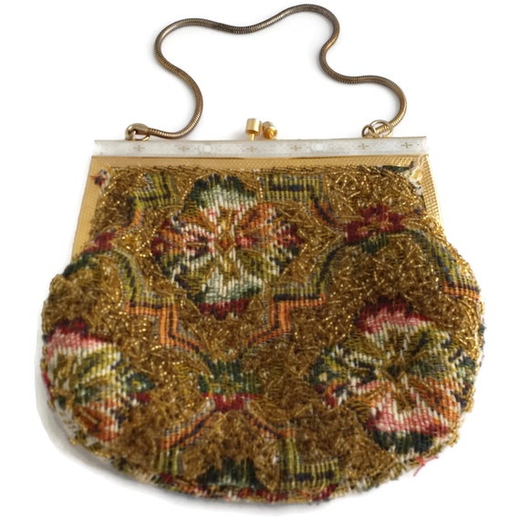 Beaded Tapestry Purse Hand Made in Hong Kong by EclecticVintager
