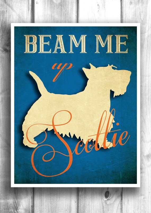 Scottie Typographic print letterpress style wall decor Scottish Terrier typography poster quote art wall sign wall hanging