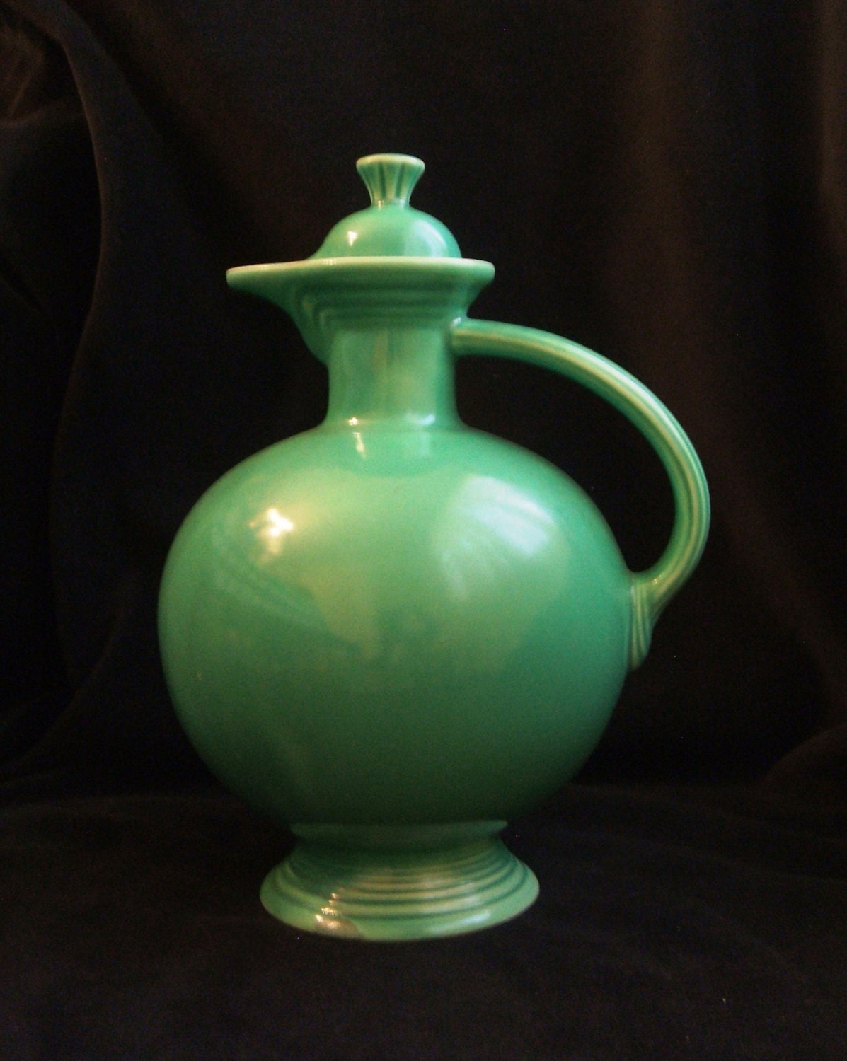 Vintage Fiesta Ware Original Green Carafe and Lid Fiestaware