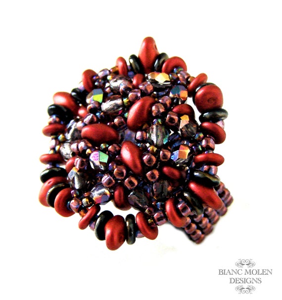 Adelaide pattern for bracelet and ring with OBeads