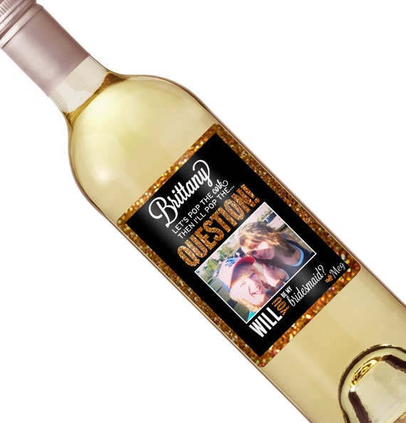 Will You Be My Bridesmaid Wine Label - Wedding Wine Label - Custom Wine Label - Wedding Wine Bottle Label - Wine Labels for Bridesmaids Il_570xn