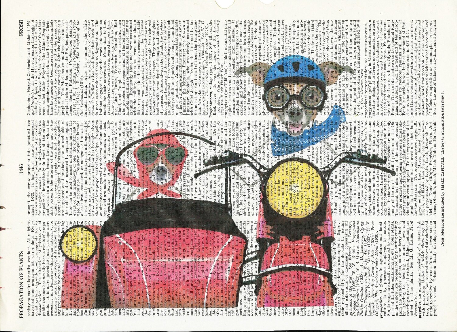 Dictionary Art Print Dogs on a ride on by SheriDictionaryPrint