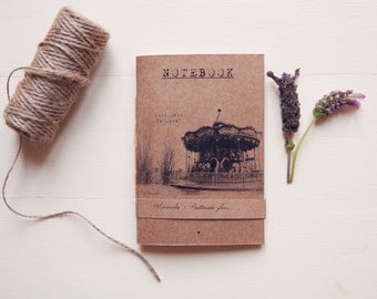 Photo notebook carousel, handmade eco friendly pocket vegan journal