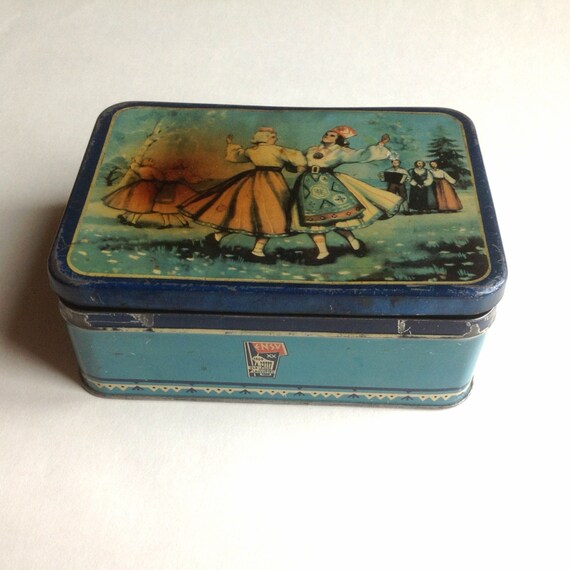 Vintage Tin   Metal Box From Soviet Era