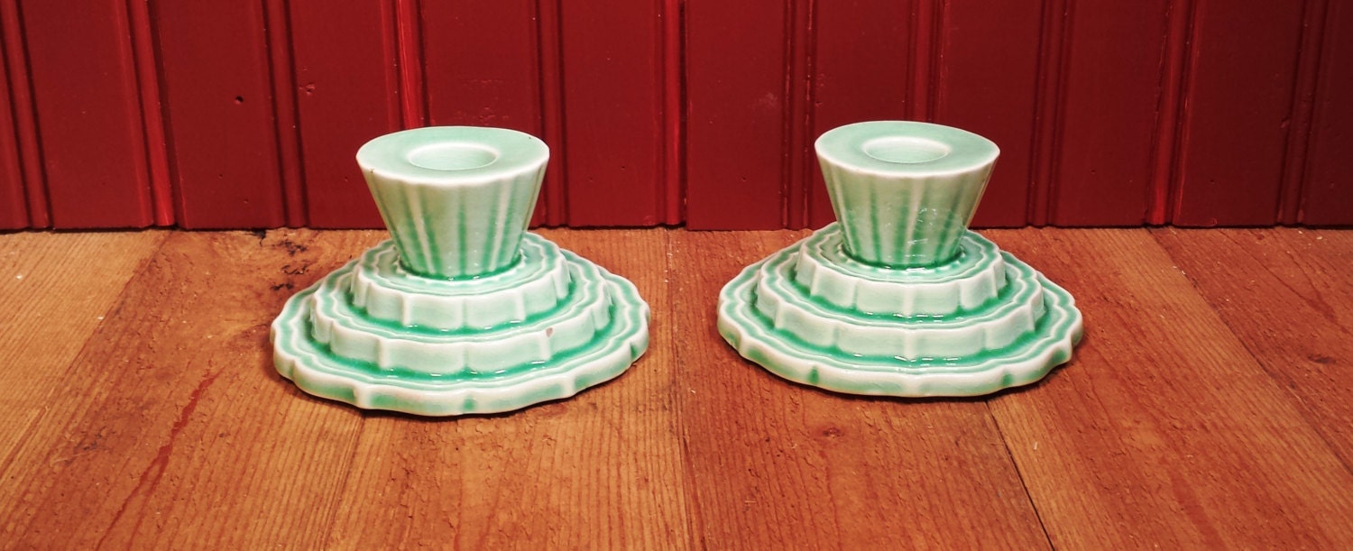 Vintage Ceramic Candle Holders Taper Style by YoungsVintageHome