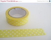 ON SALE Yellow with White polka Dots Washi Tape - 11 Yards / 10 Meters #S63 Il_170x135