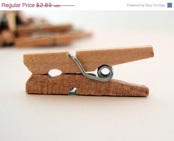 ON SALE 25 Mini Clothespins - all natural wood Il_570xn