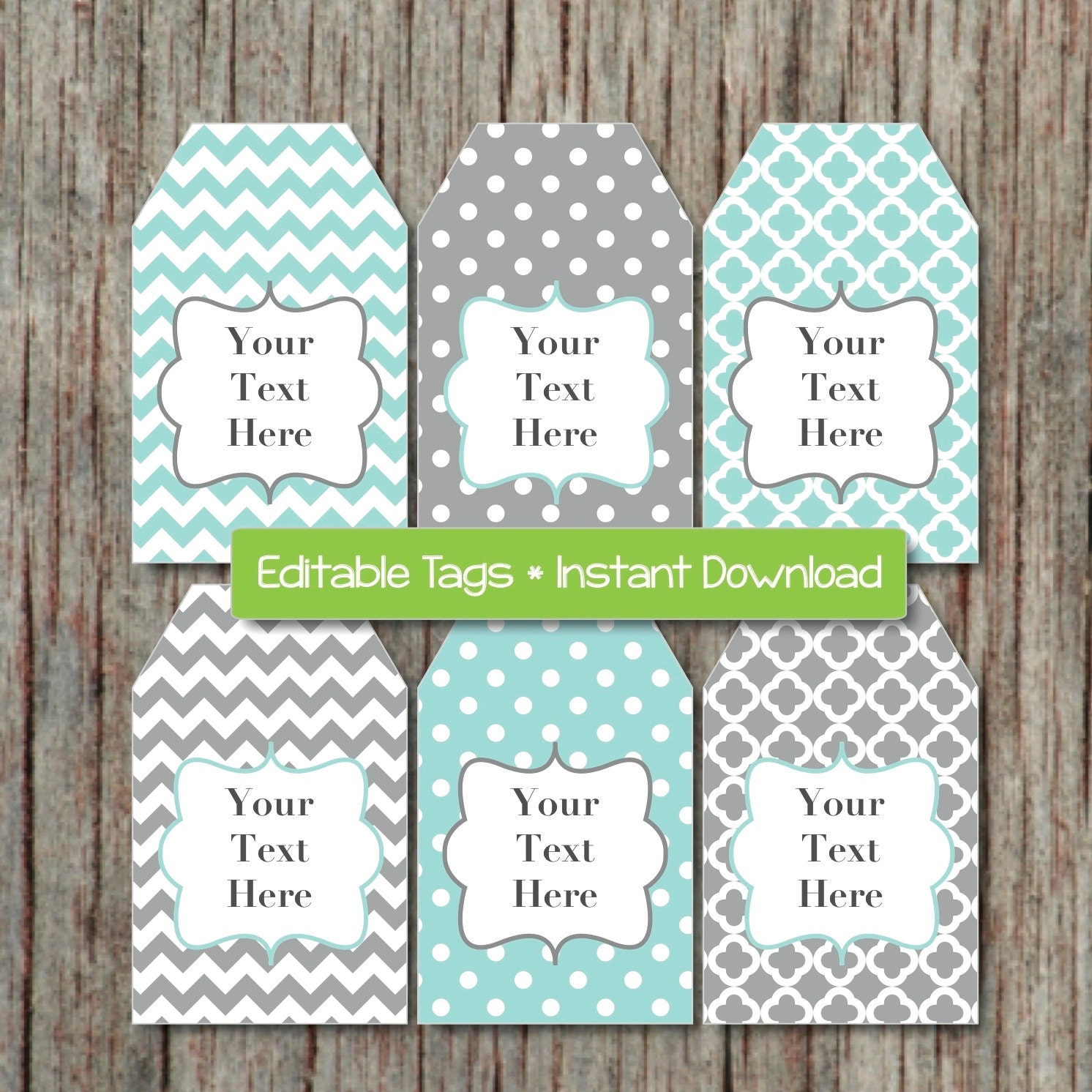 Editable Gift Tags Printable Labels Digital Collage Editable