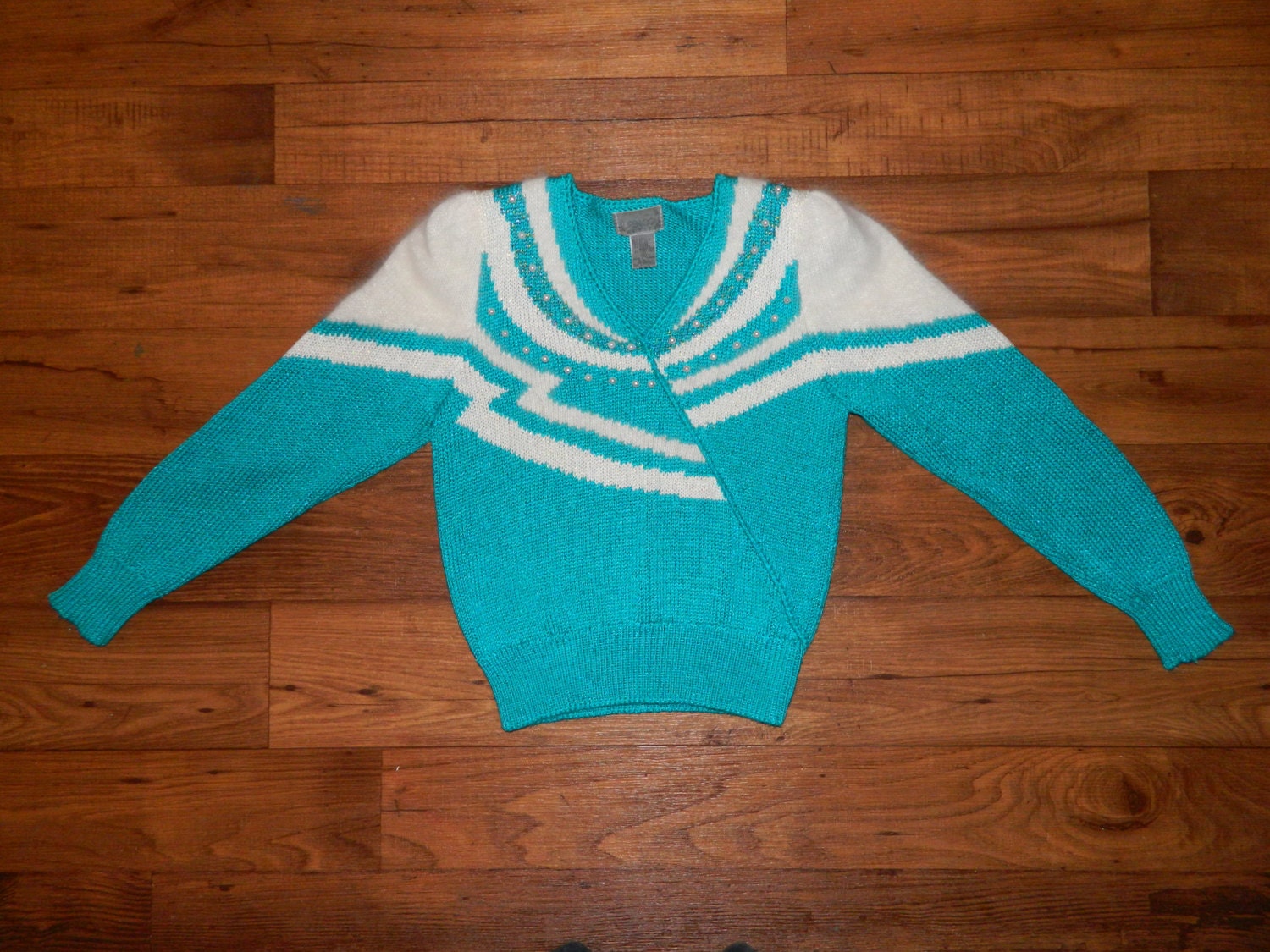 Vintage Color Block Abstract Sweater. by ReallyDopeVintage on Etsy