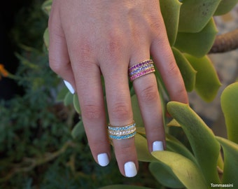 birth stone eternity Ring, eternity band, gold eternity ring, birth stone ring, Stackable Eternity Band, pave setting ring, Channel ring.