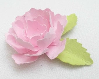 12 Seeded Paper Light Pink Paper Peonies - Made With Plantable Paper Embedded With Flower Seeds - Eco Friendly - Plant and Grow