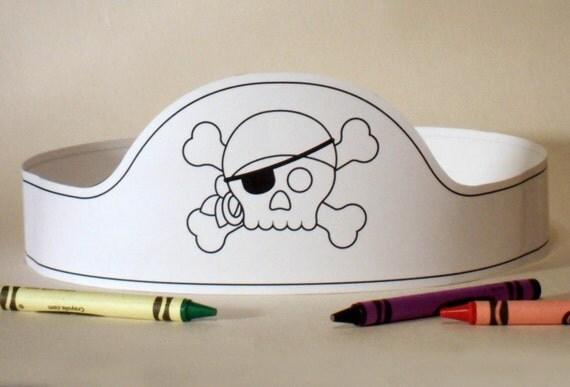 pirate paper crown color your own printable