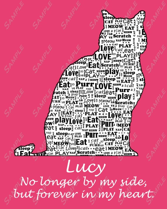 Personalized Cat Memorials Pet Cat Memorial 8 x 10 by PetGifts