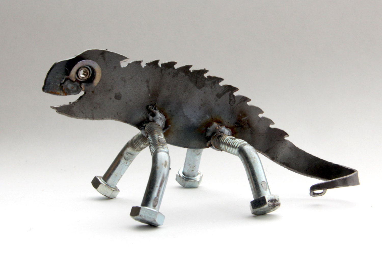 Small Scrap Metal Chameleon Lizard Iguana Reptile by IronMaidArt