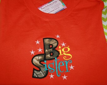 big sister applique shirt