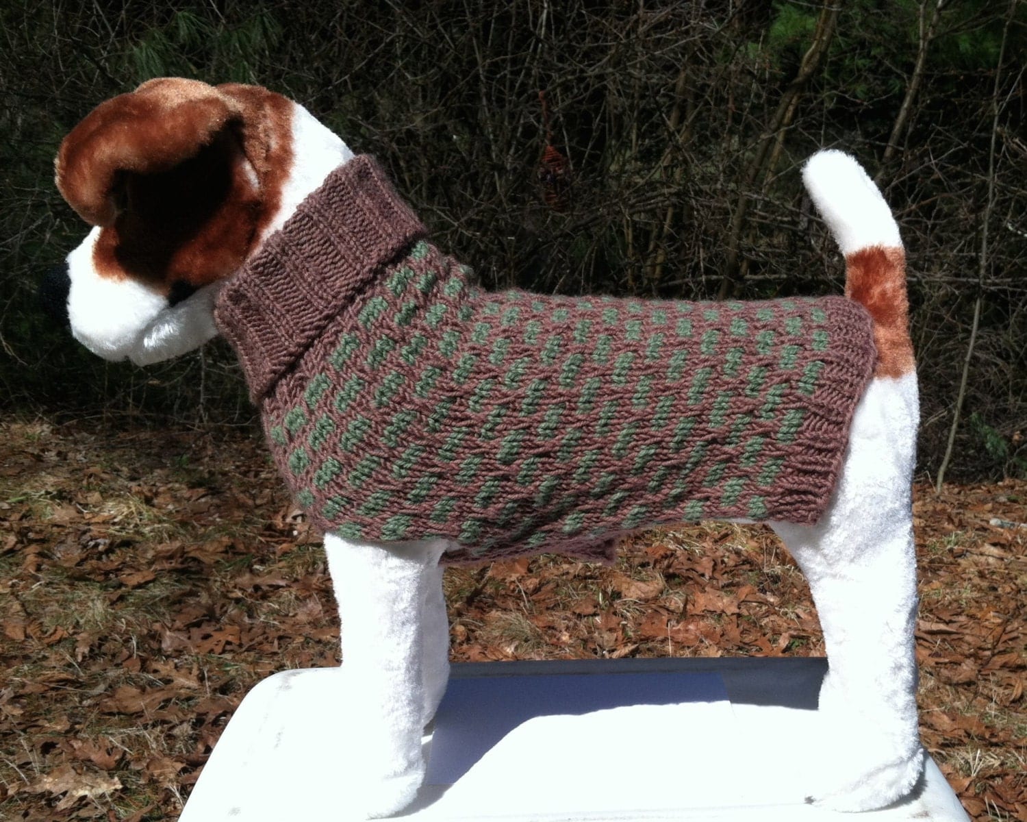 Custom made hand knit dog sweater