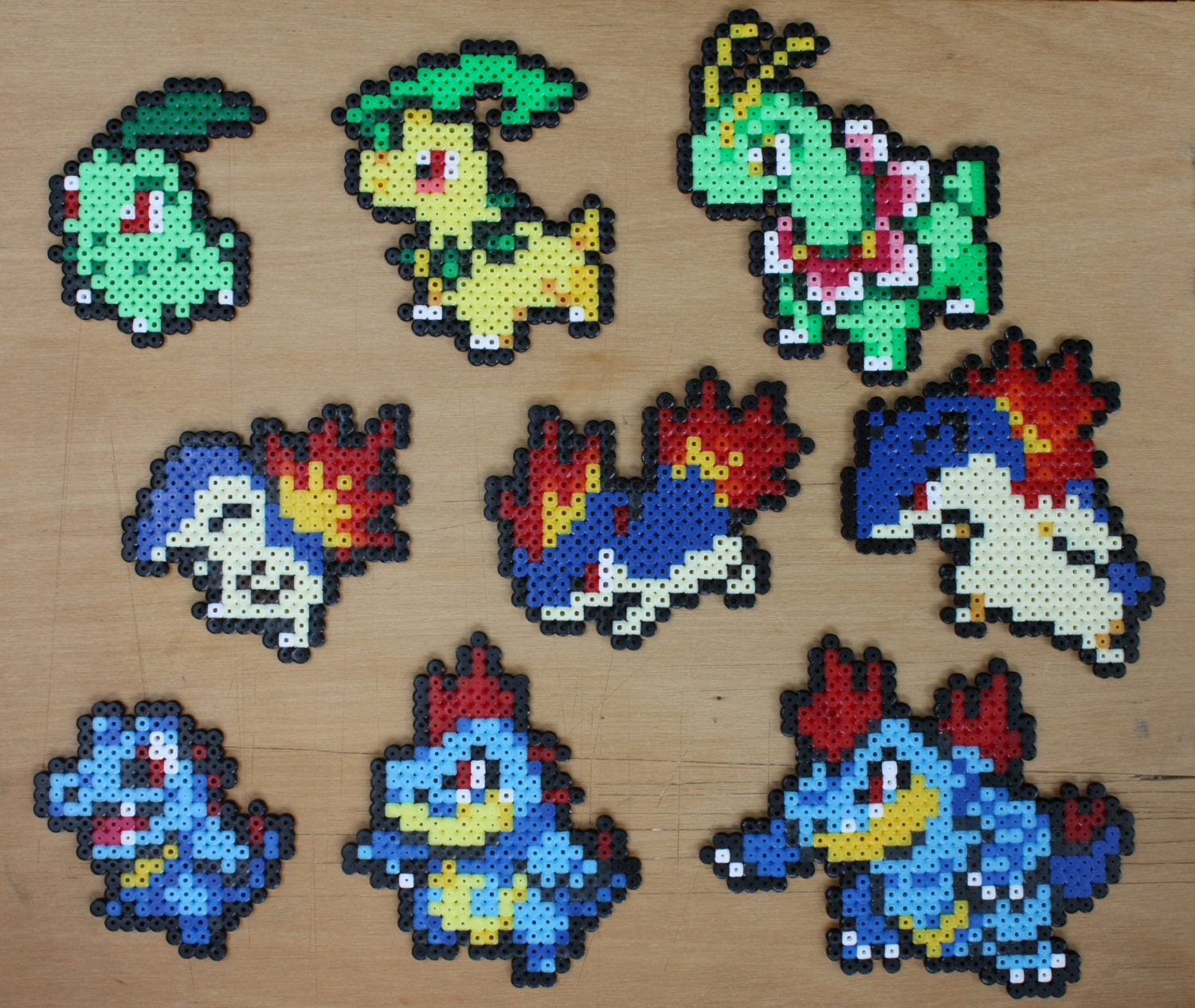 Pokemon Bead Sprite Generation Two Starter Set Hama Perler