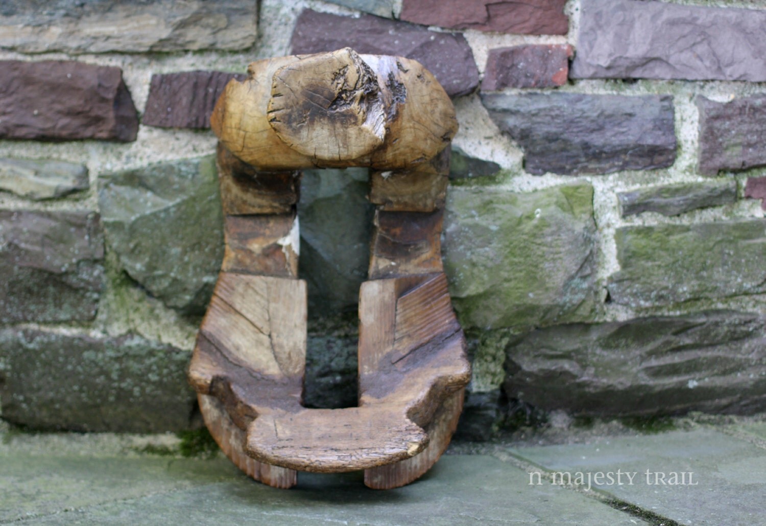 Primitive Horse Saddle Frame. Vintage. Wood. Rustic. Brown.