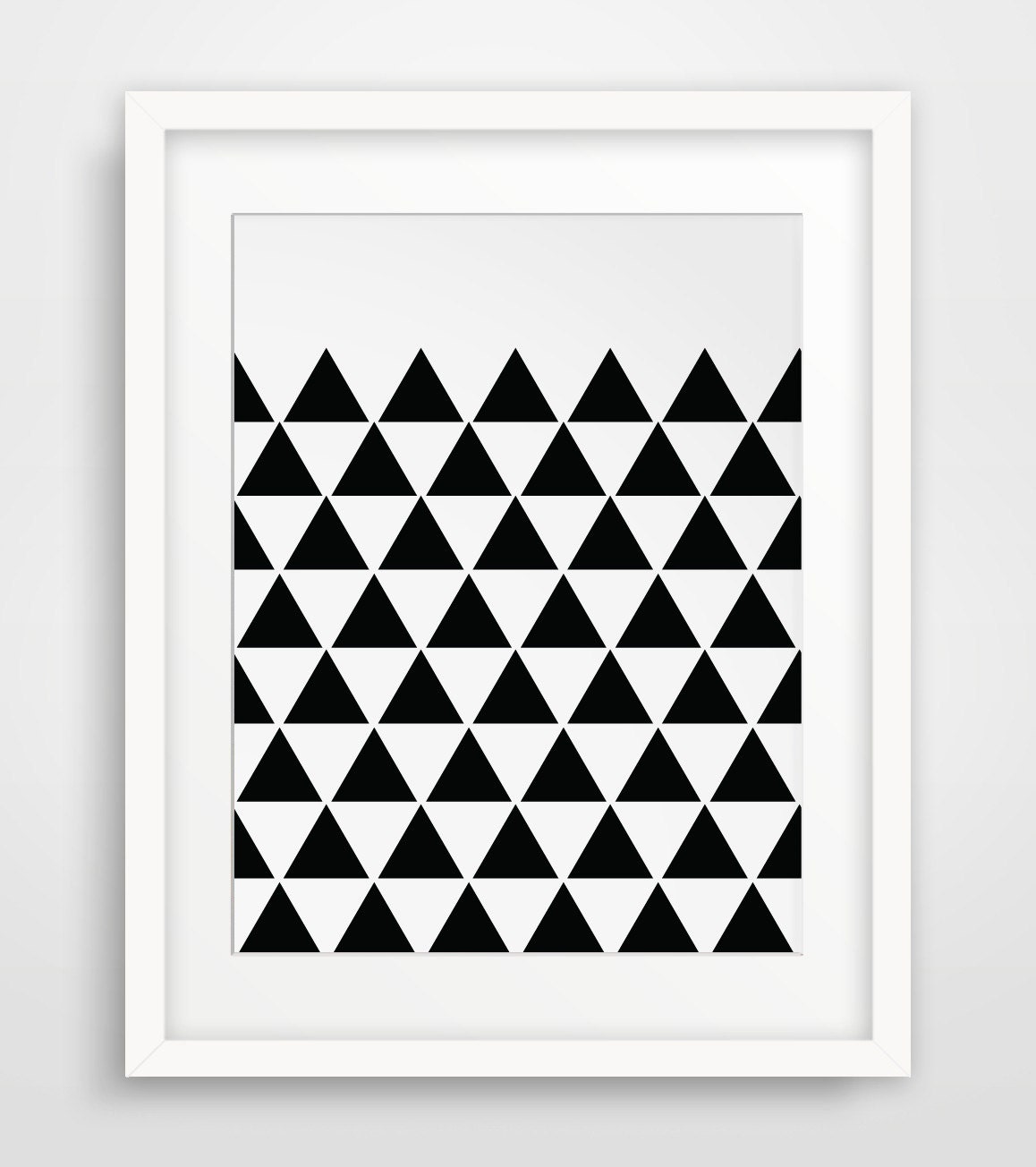 Black Triangle Print Triangle Wall Art Black by MelindaWoodDesigns