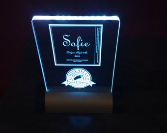 Beer sign engraved with color changing LED technology
