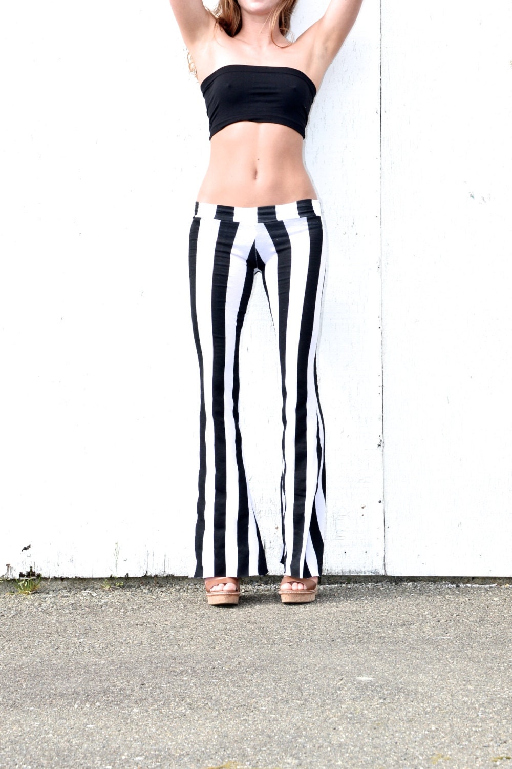 vertical striped yoga pants