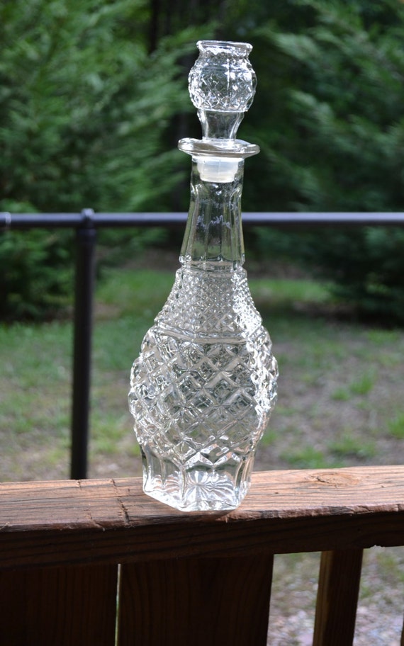 Vintage Wexford Pressed Glass Decanter Barware PanchosPOrch