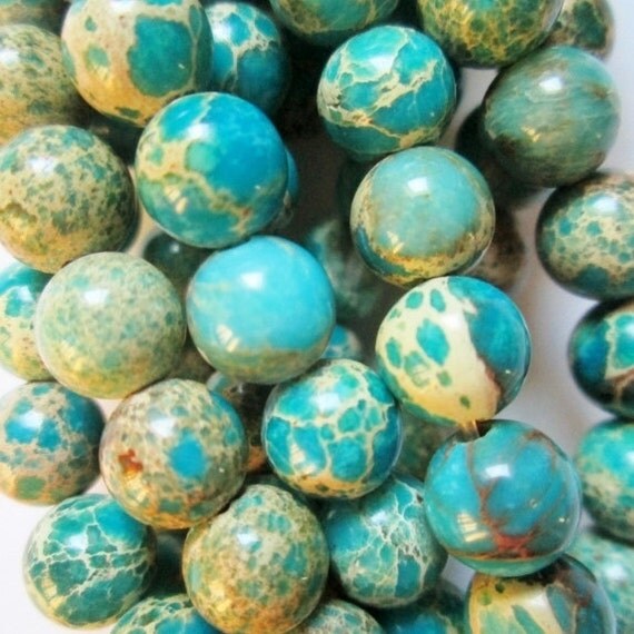 Sea Sediment Imperial Jasper Beads Round 6 mm by Ninasupplies