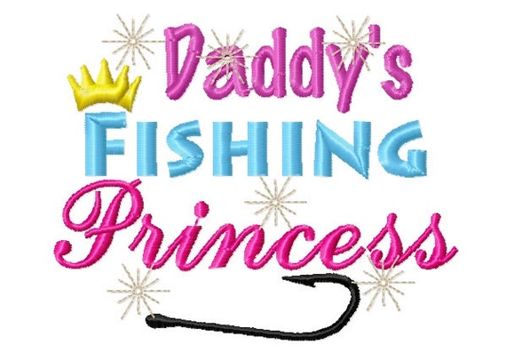 Download Instant Download: Daddy's Fishing Princess by ChickpeaEmbroidery