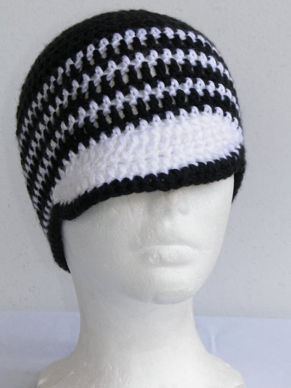 Salt and Pepper Black and White Crochet Beanie Hat