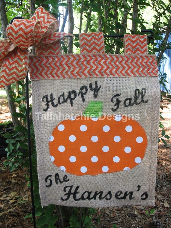 Fall Garden Flag Pumpkin Garden By Tallahatchiedesigns On Etsy