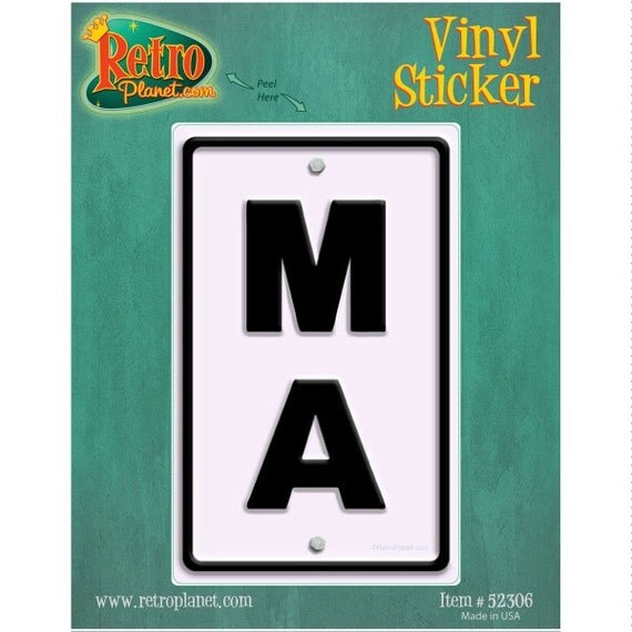 Massachusetts MA State Abbreviation Vinyl Sticker 52306