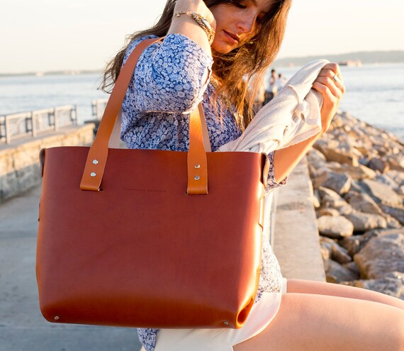 Leather Tote made with Wicket & Craig Premium English Bridle