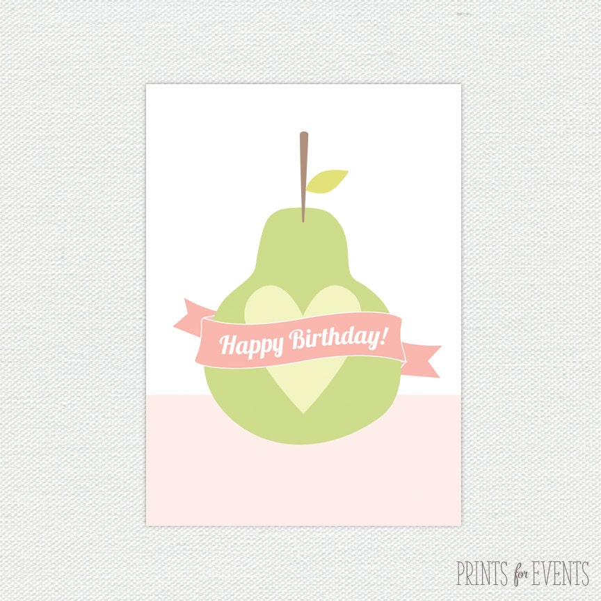Pearfect Birthday Card Birthday Card Pear Card Pears