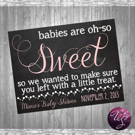 Baby Shower Treat/Favor Table Sign by WhimsicalStationery on Etsy