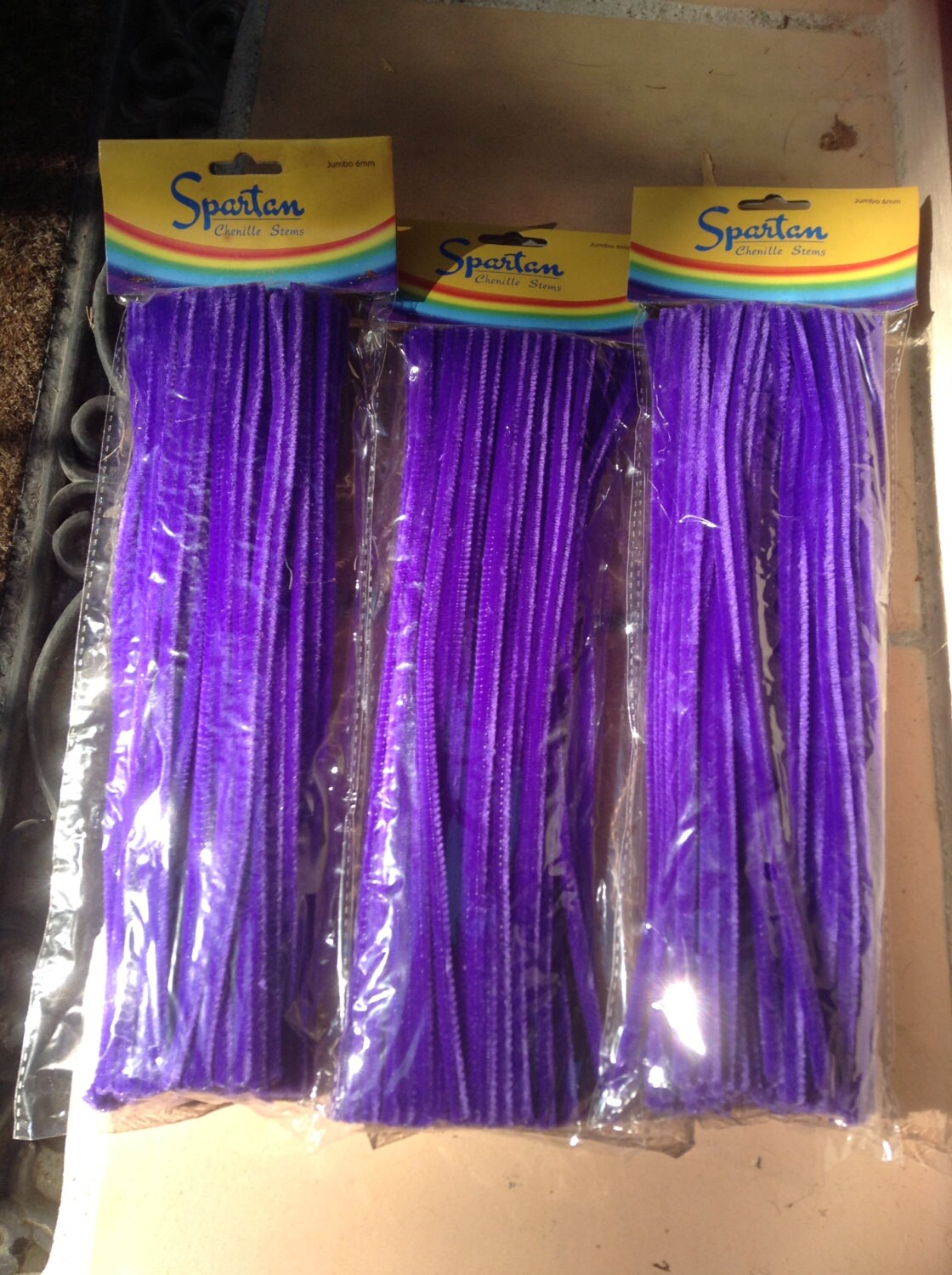 Purple pipe cleaners300 pcs wholesale lot 3 packages 6mm