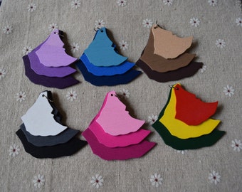 Two sets 62-52-42mm 6 colors geometry shape wooden charm/pendant (W861)