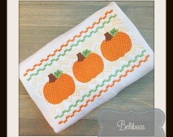 Pumpkin Embroidery Design - Pumpkin Faux Smocking - Halloween Embroidery Design - Fall Embroidery Design - Halloween Faux Smocking
