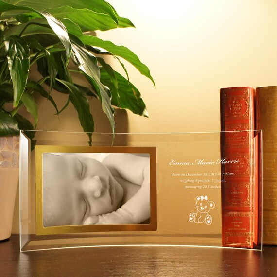 Personalized Curved Glass Picture Frame with Personalization