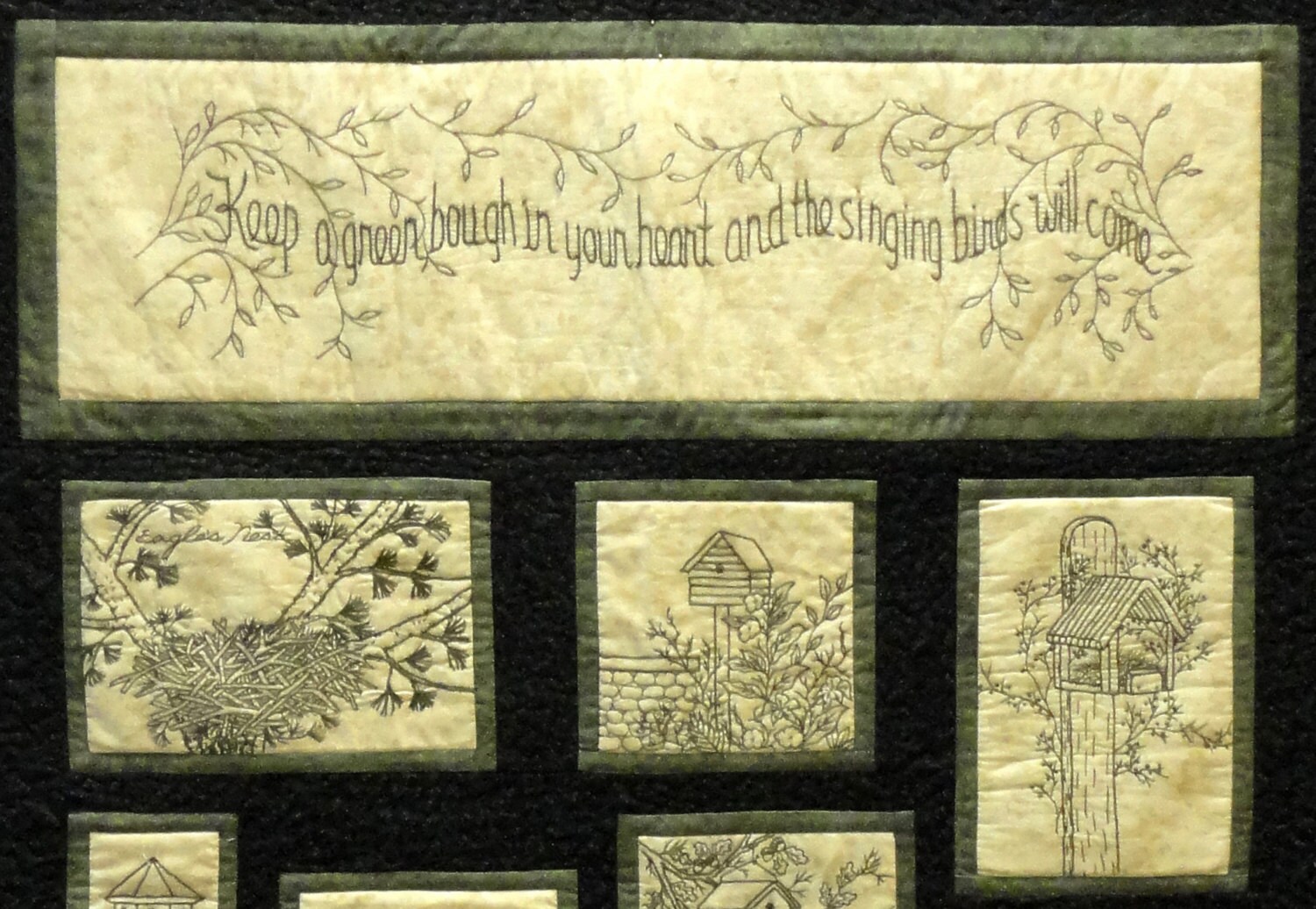 Feathered Nests Quilt Pattern Redwork Embroidery Blocks