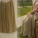 119Textured Washed Linen Long Maxi Skirts Full Beige