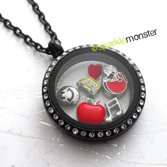 Football Helmet floating charm, USA seller, 1 piece, Origami Owl, red