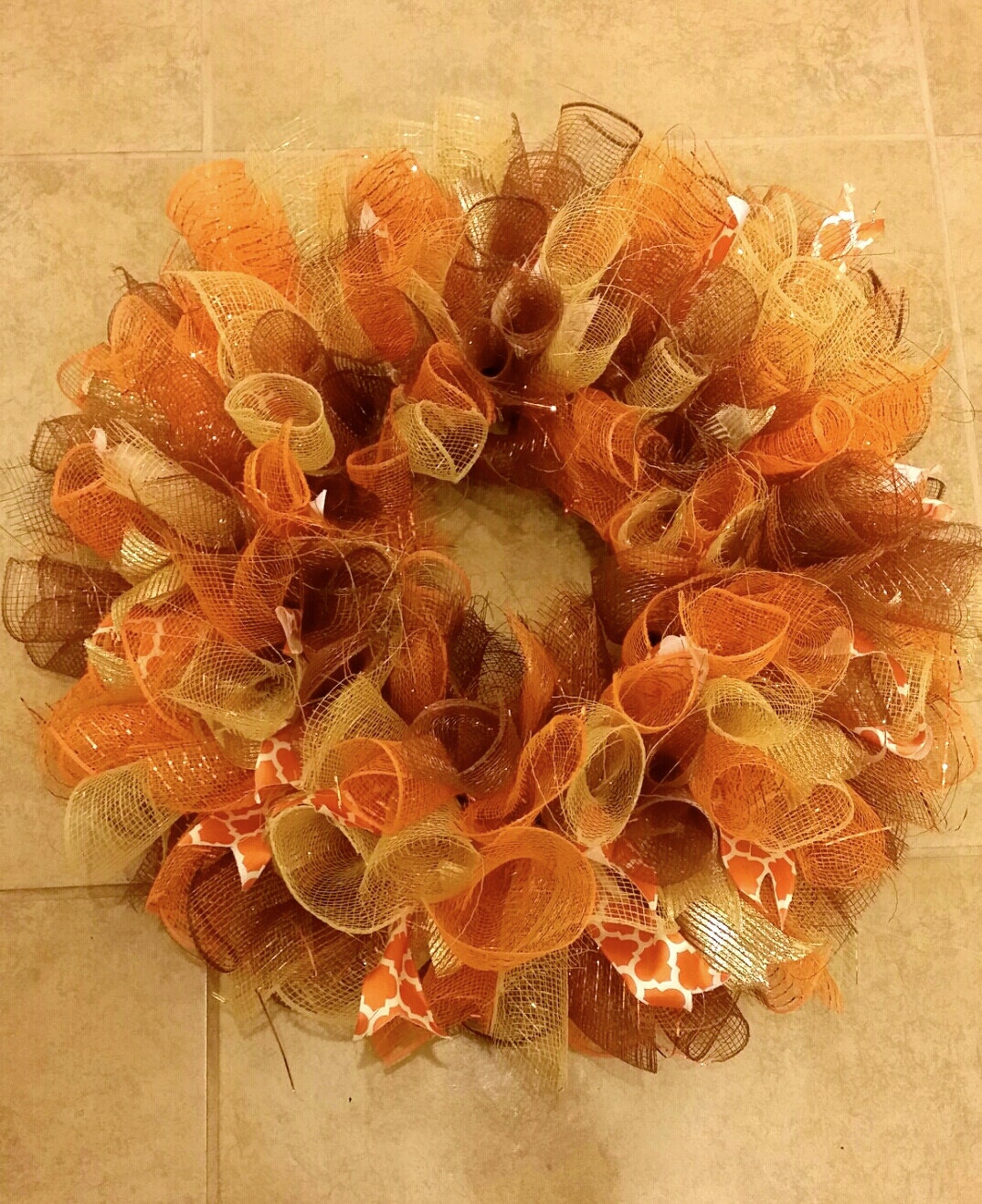 Fall Deco Mesh Wreath 22 inch Autumn Wreath by blackandwheatco