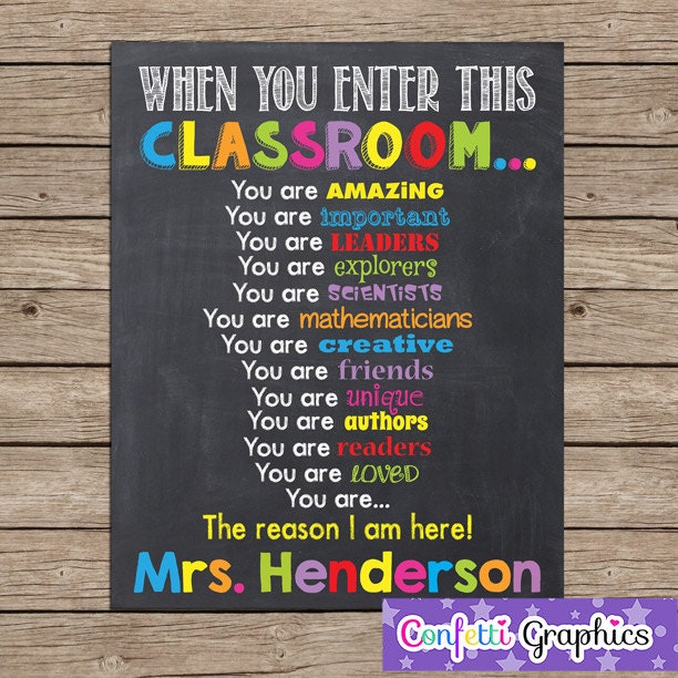 When You Enter This Classroom Rules Custom Teacher Sign Poster