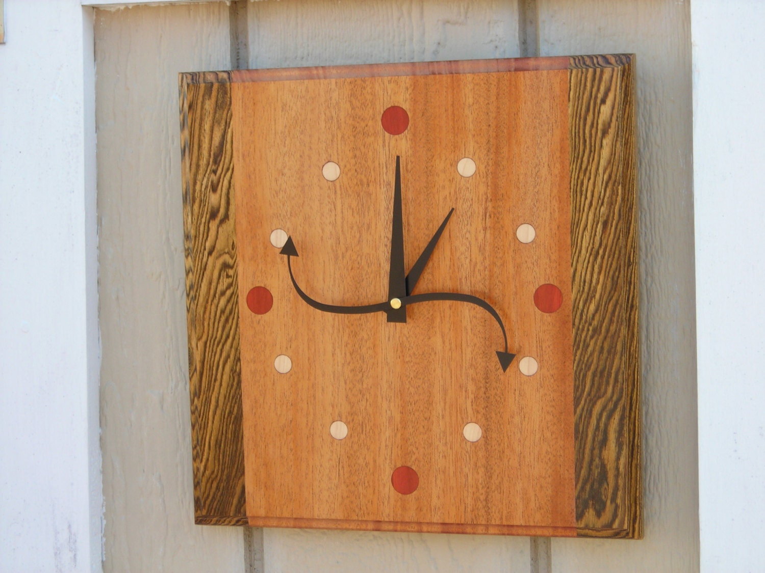 Handmade Exotic Wood Wall Clock FREE SHIPPING