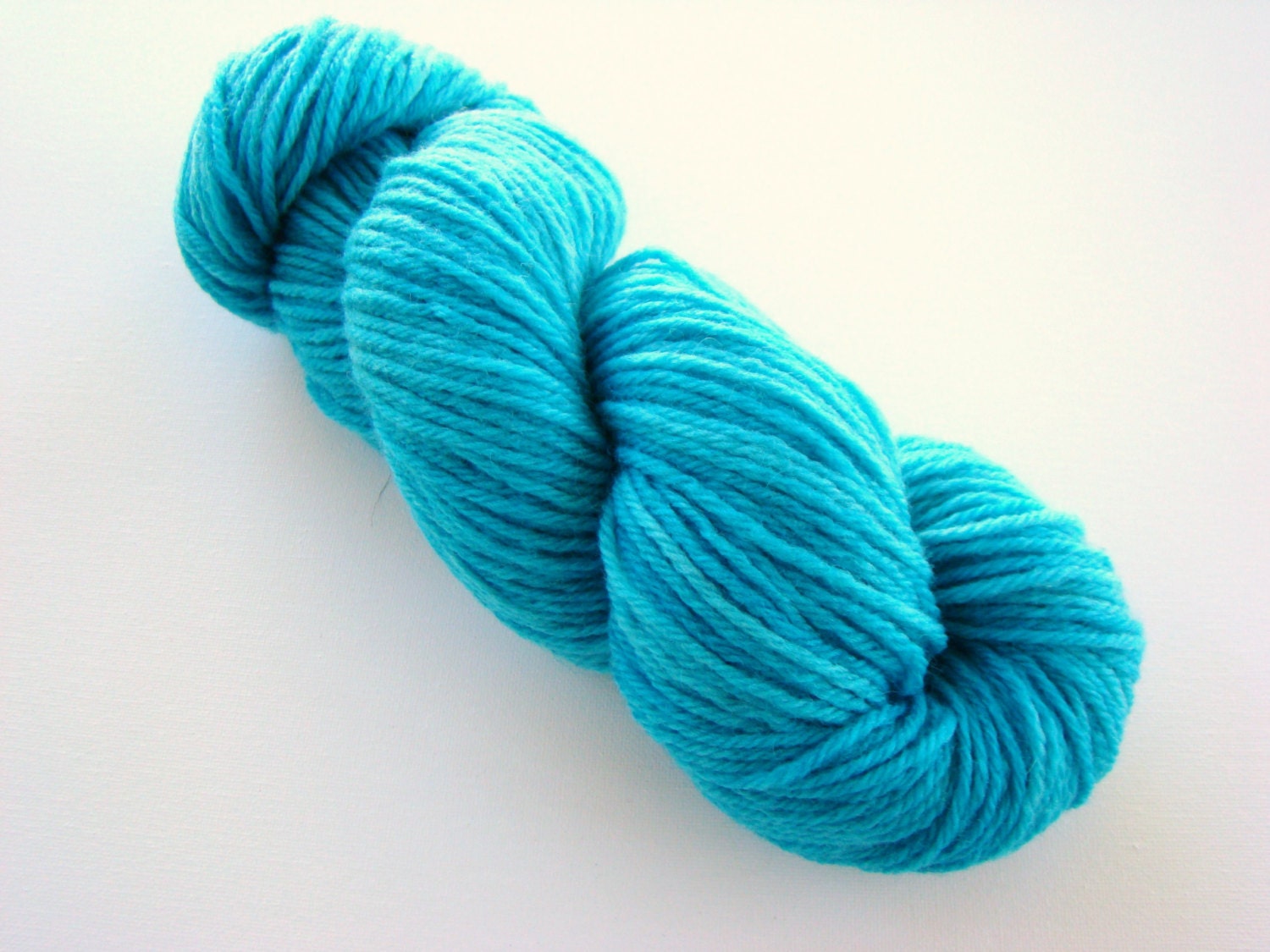 Aqua Blue Yarn Hand Dyed Yarn Coral Reef Blue Wool Hand