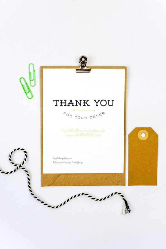Thank You For Your Order Card Template