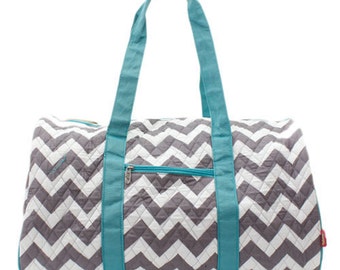 Sorority Personalized Greek Letter Chevron Overnight Duffle Tote Bags ...